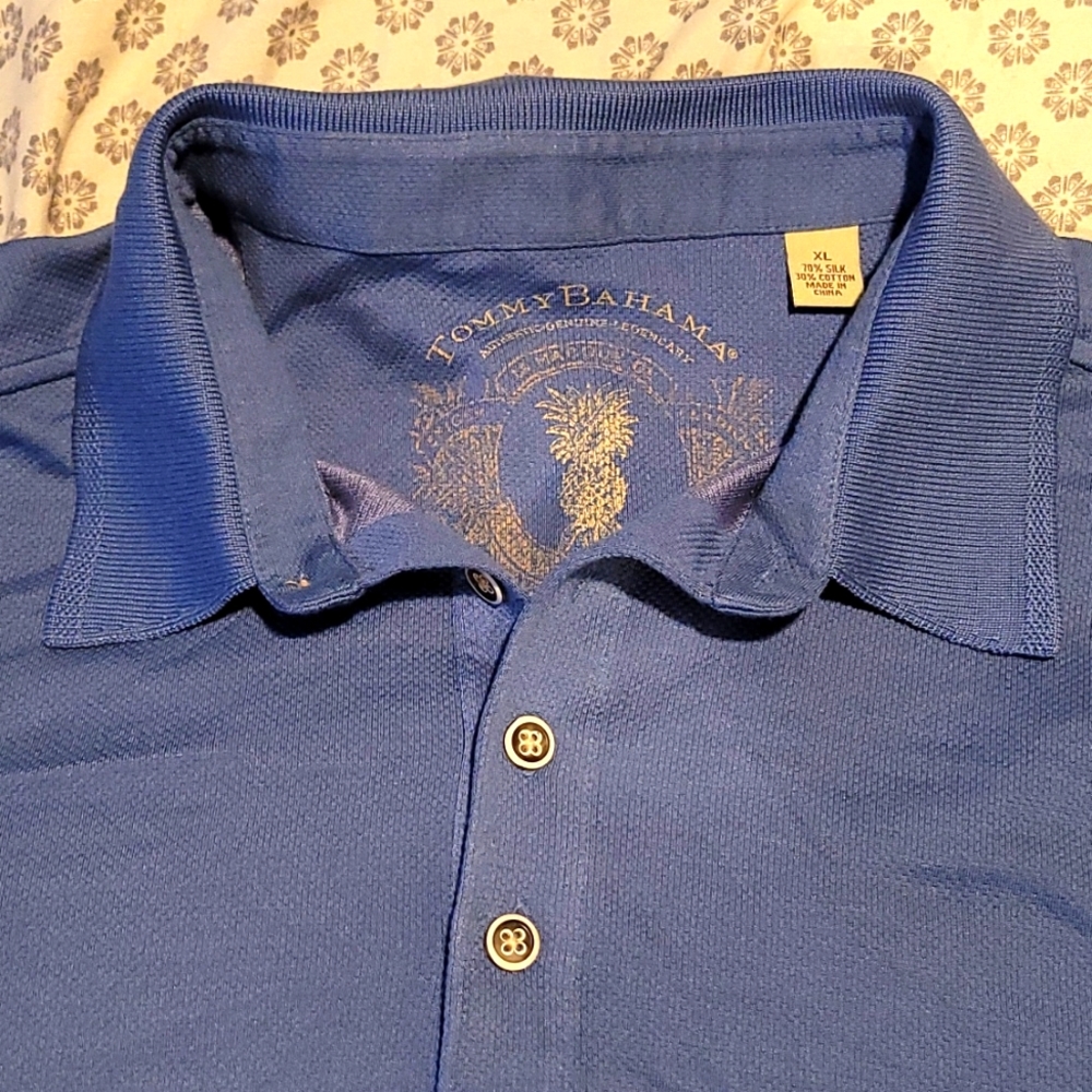 Men's Tommy Bahama bluelong sleeve relax fit polo